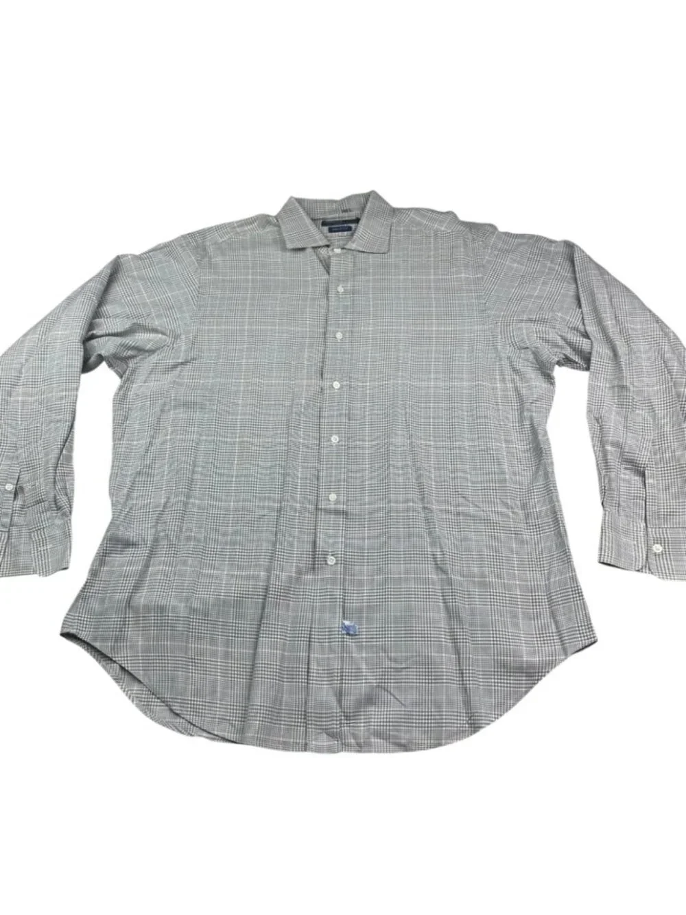 VTG Polo Ralph Lauren Men's 100% Cotton Dress Shirt Gray Plaid • 16.5 | 34-35